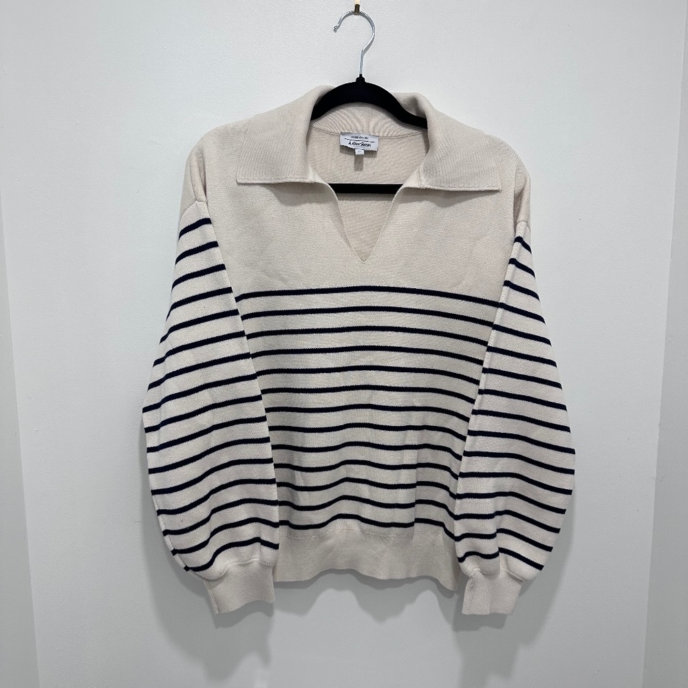 Paris Atelier & Other Stories Collared Striped Sweater